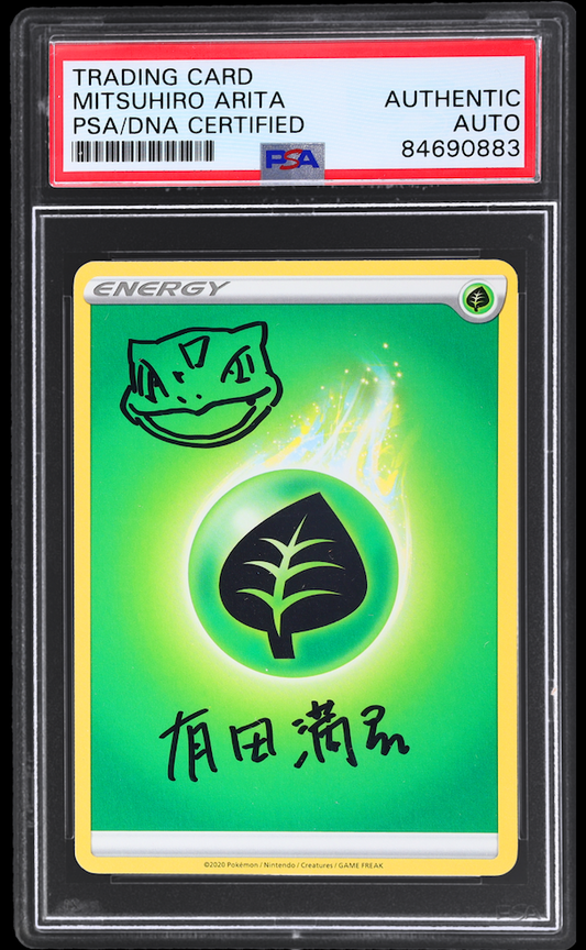 2020 POKEMON GRASS ENERGY BULBASAUR ARITA AUTO PSA AUTH